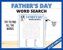 Father's Day Word Search Printable Game