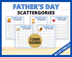 Father's Day Scattergories Printable Game