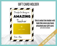 Thanks for being an amazing teacher gift card holder