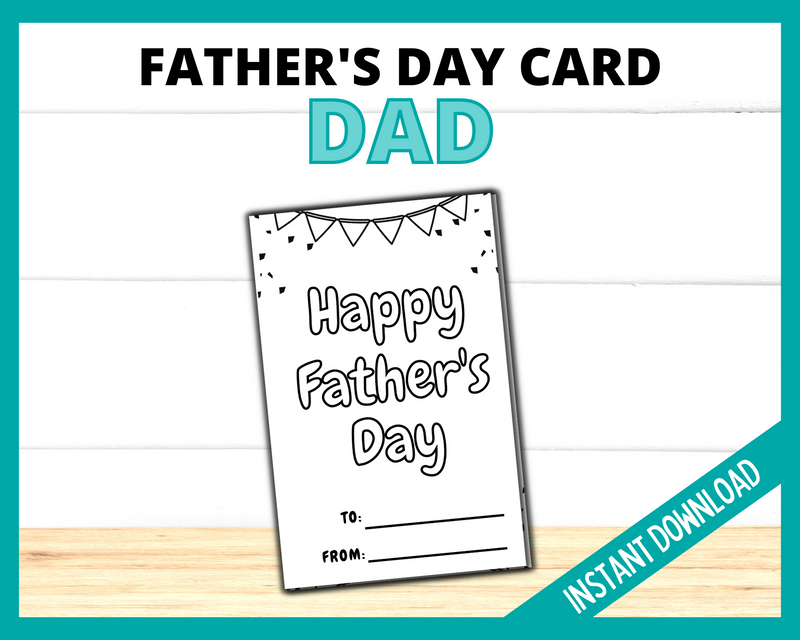 Fathers Day coloring card for Dad