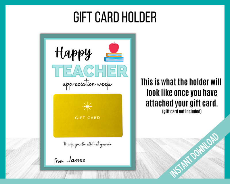 Happy Teacher Appreciation Week Gift Card Holder