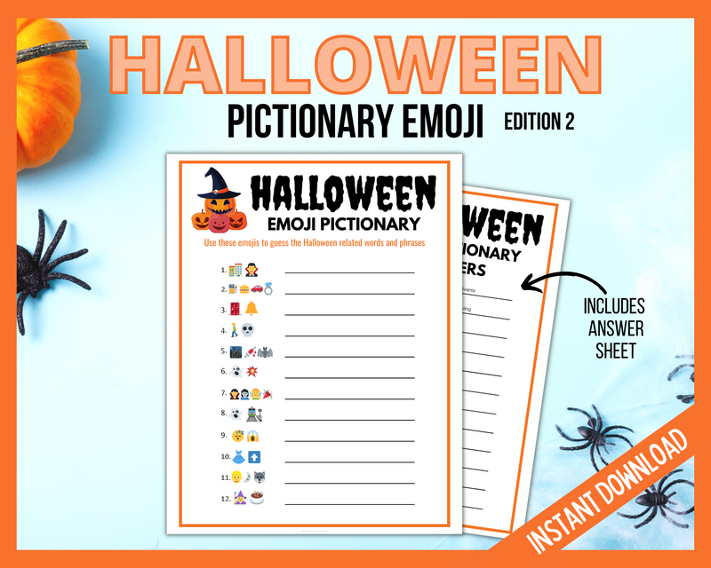 Halloween Emoji Printable Game with answers