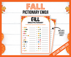 Fall Emoji Pictionary Printable Game