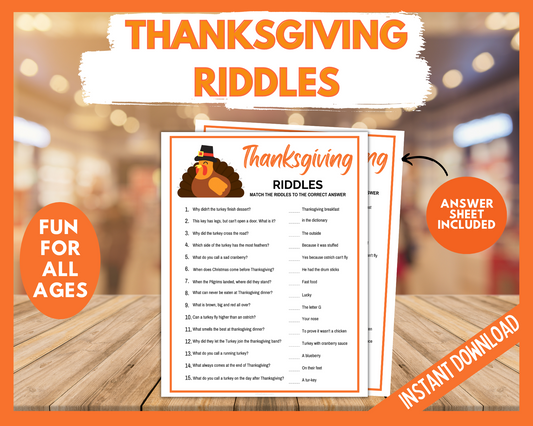 Thanksgiving riddles and jokes printable