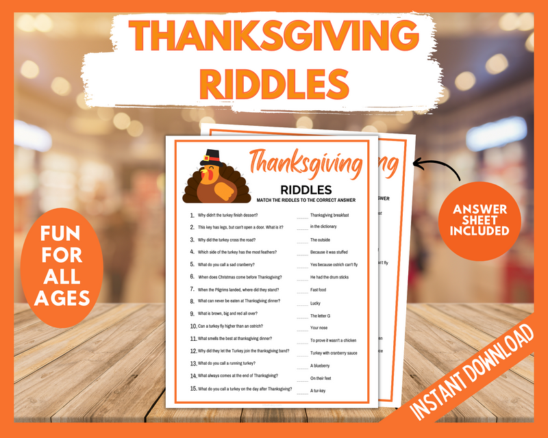 Thanksgiving Riddles | LittleHaloJ