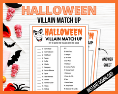 Halloween Villain Match Up printable game