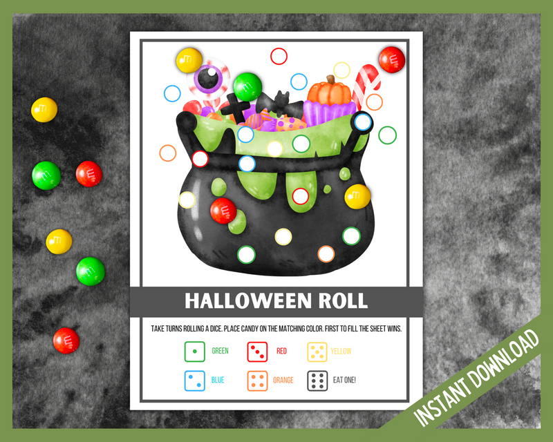 Roll a Halloween printable game