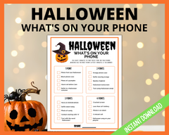 Halloween what's on your phone printable game