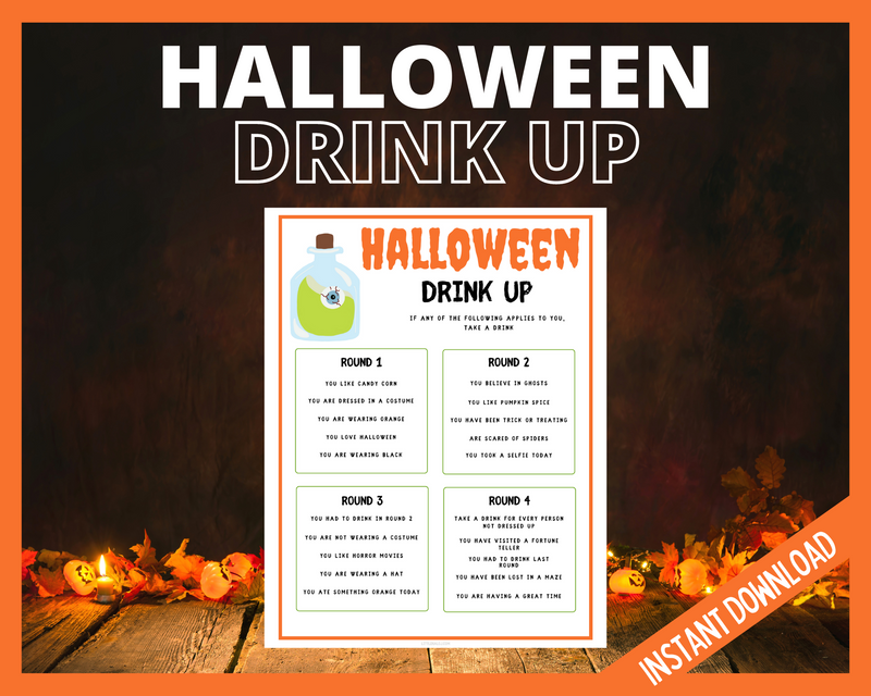 Halloween Drinking Printable Game 
