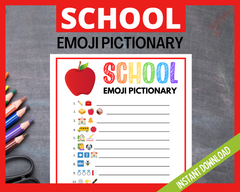 School Emoji Pictionary Printable Game