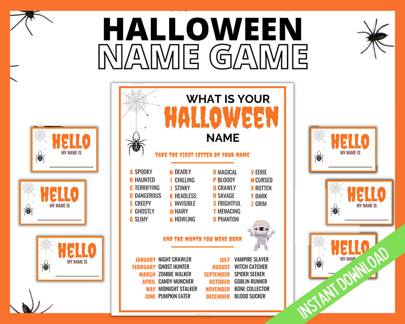Whats your halloween name printable game