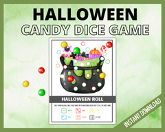 Halloween Candy Dice Printable Game