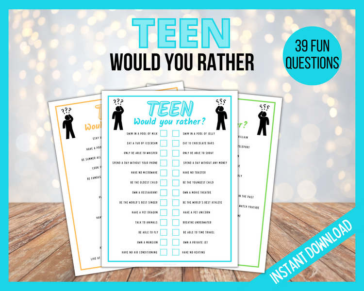 Printable Would You Rather Game Family Reunion Party 