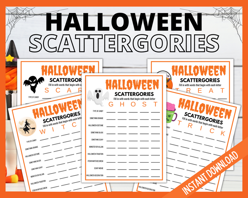 Halloween Scattergories Printable Game