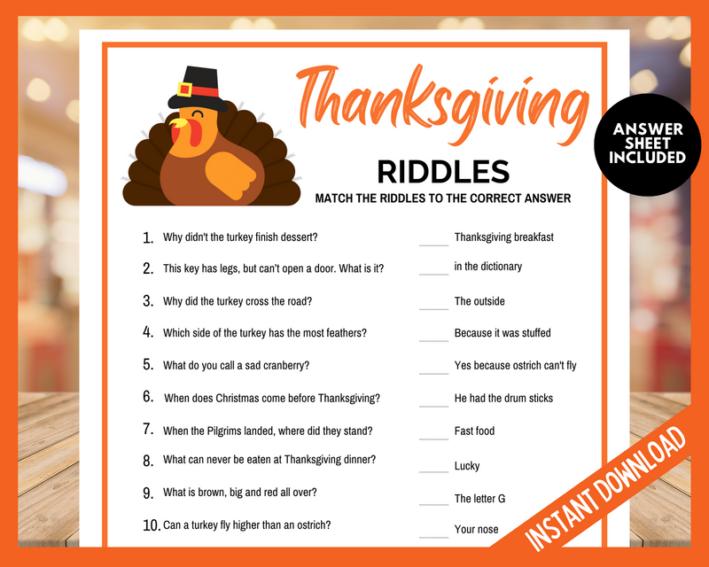 Thanksgiving Riddles | LittleHaloJ