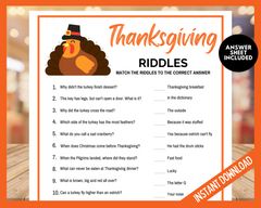 Printable thanksgiving riddles and jokes with answers