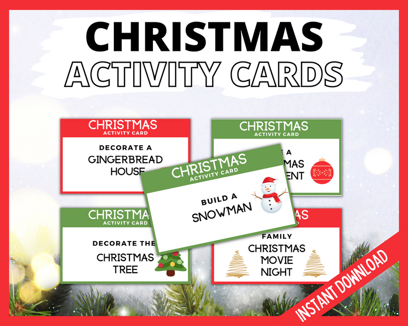 Christmas printable advent calendar activity cards