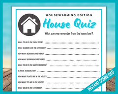 Housewarming Printable Game House Quiz