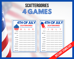 4th July Printable Game Scattergories