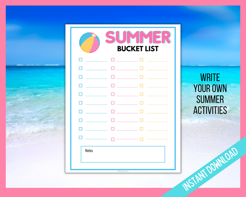 Summer Bucket List Write your own