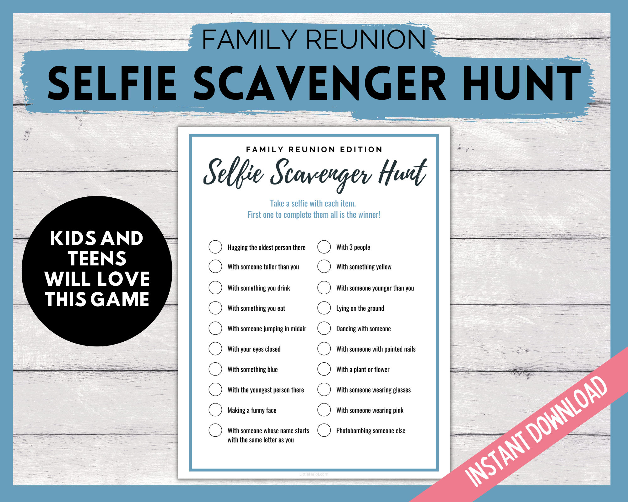Family Reunion Selfie Scavenger Hunt | LittleHaloJ family-reunion-selfie-scavenger-hunt-littlehaloj
