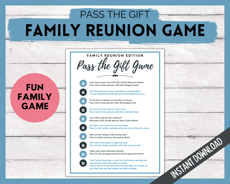 Family reunion pass the gift game