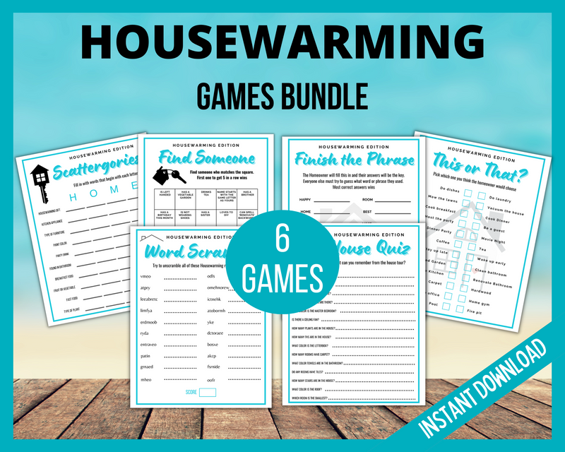 Housewarming Printable Games Bundle