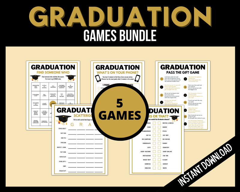 Printable Graduation Games Bundle