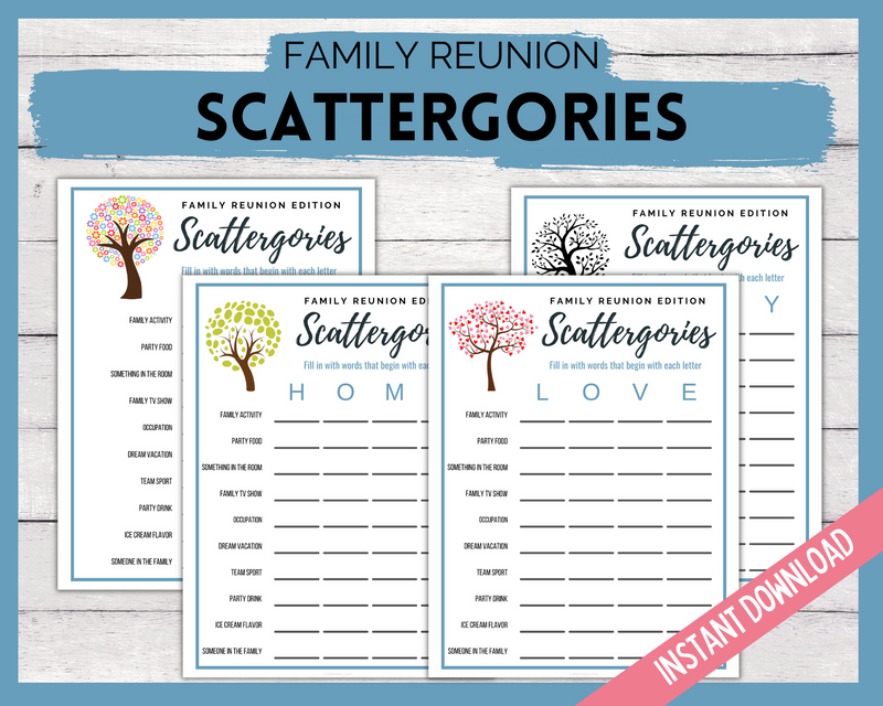Family Reunion Scattergories