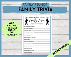 Family reunion trivia printable game