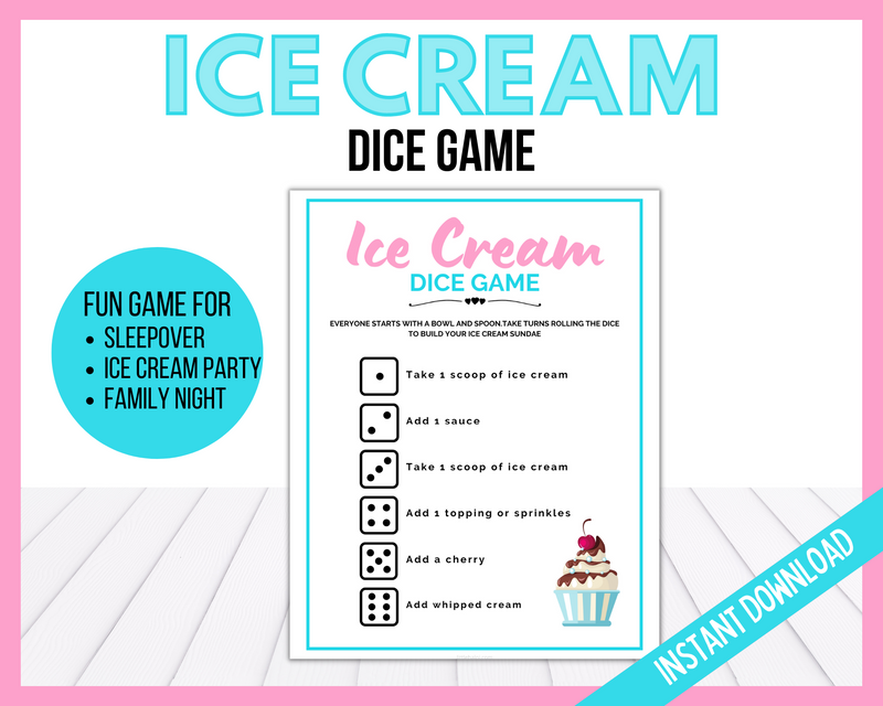 Ice Cream Dice Party Game