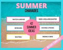 Summer Charades or Pictionary Printable Game