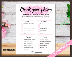 Whats on your phone printable party game