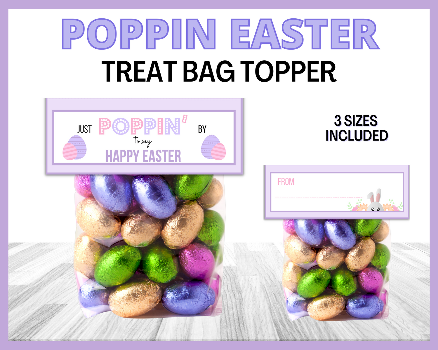 Just Popping By to say Happy Easter Treat Bag topper printable