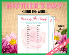 Mother's Day Mom around the world printable game