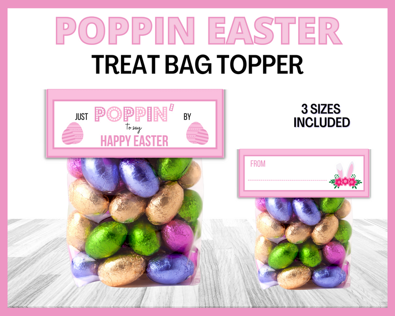 Poppin Easter Treat Bag Topper Pink