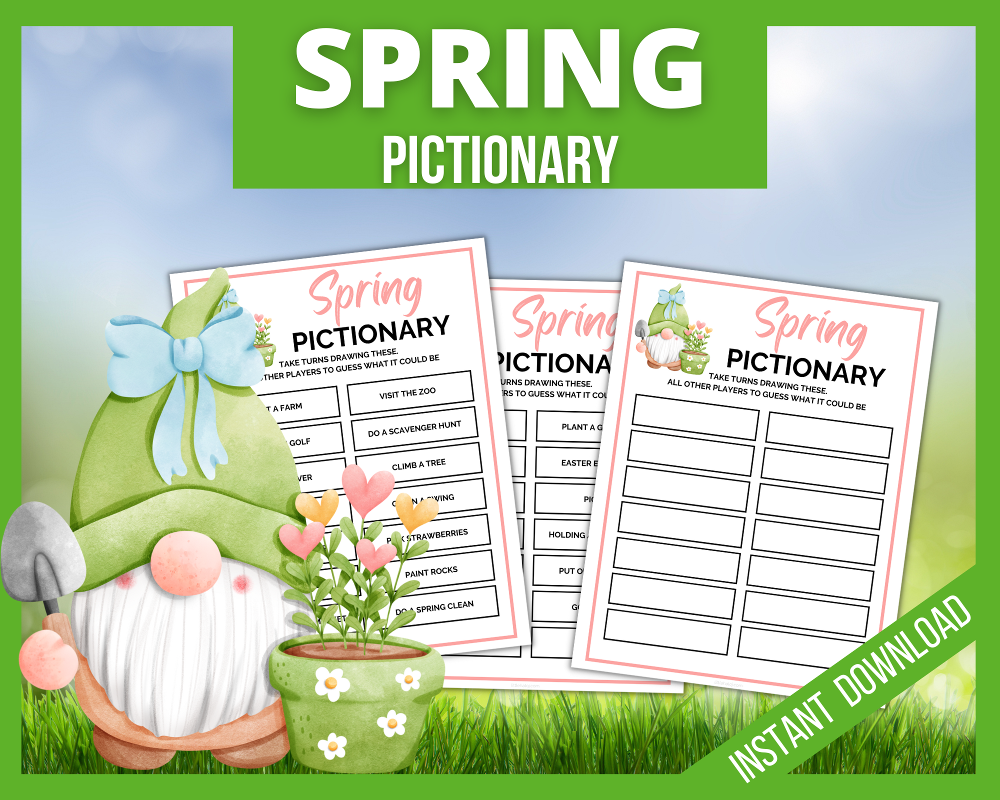 Printable Pictionary Board