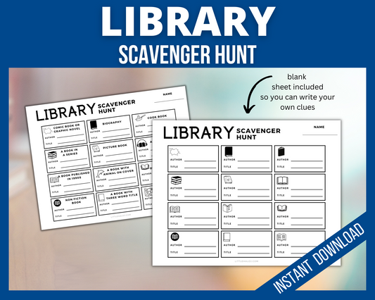 Library Scavenger Hunt Printable