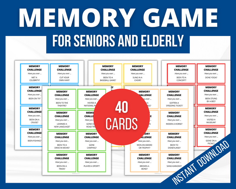 Memory Challenge Cards for Elderly