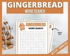 Gingerbread Word Search Printable Game