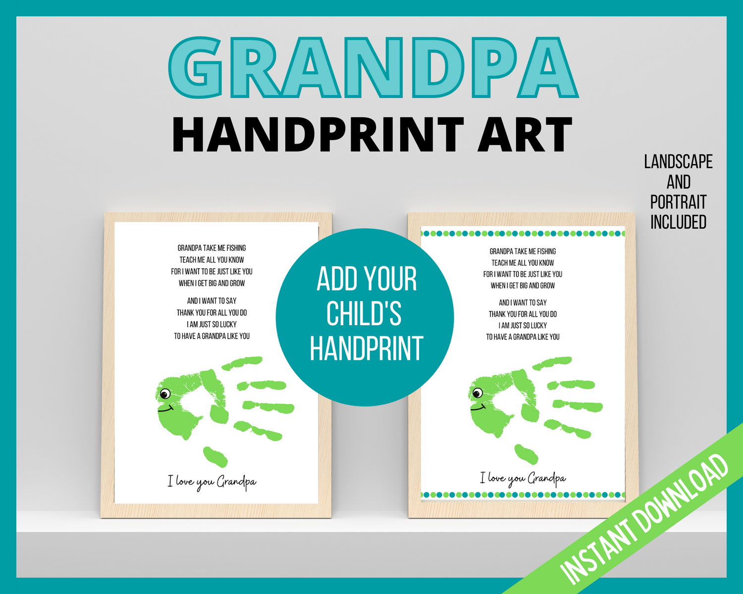 Grandpa Handprint Art printable