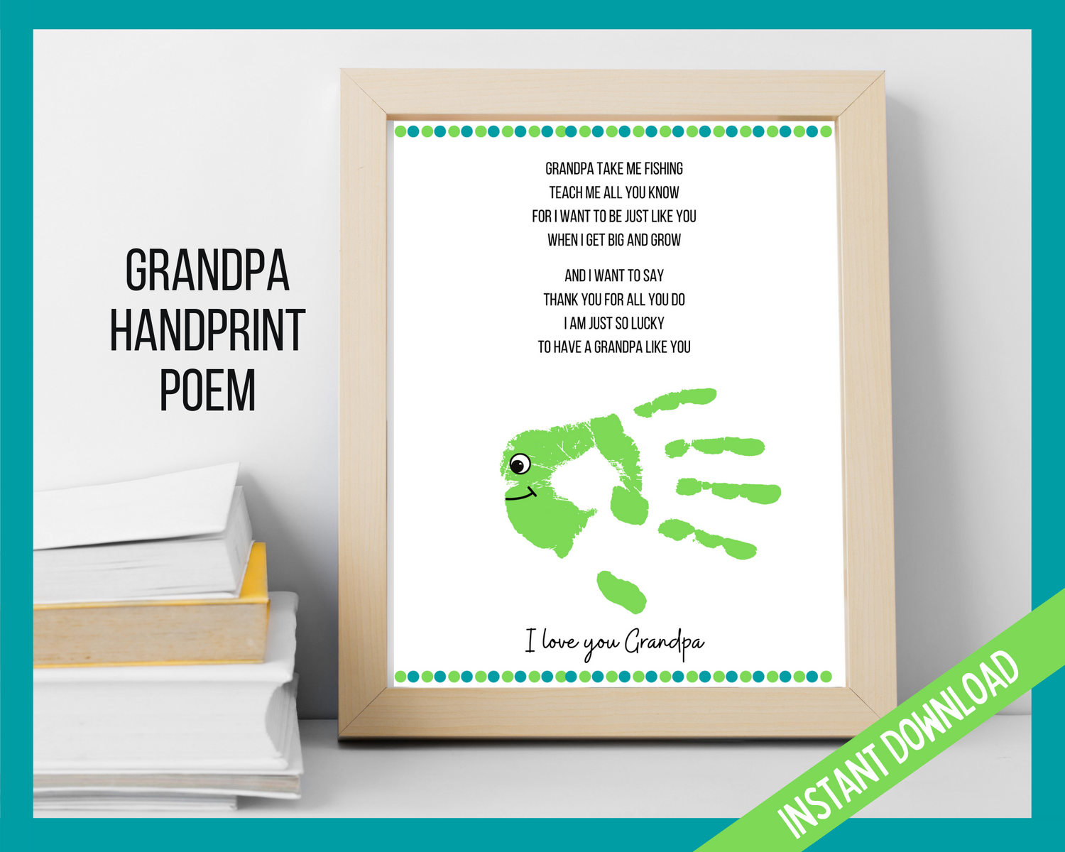 Grandpa Handprint Poem Green