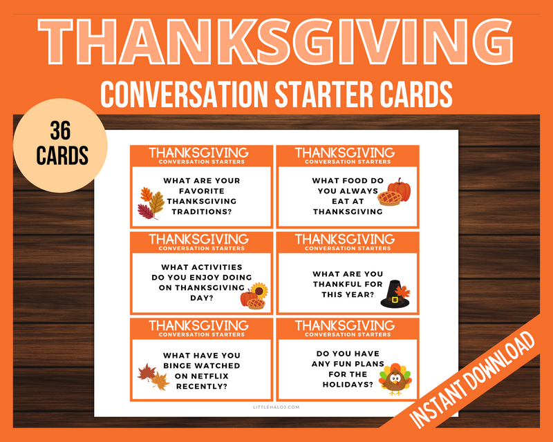 Thanksgiving Conversation Starter Cards