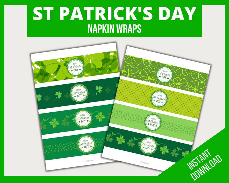 St Patricks Day Printable Napkin Wraps