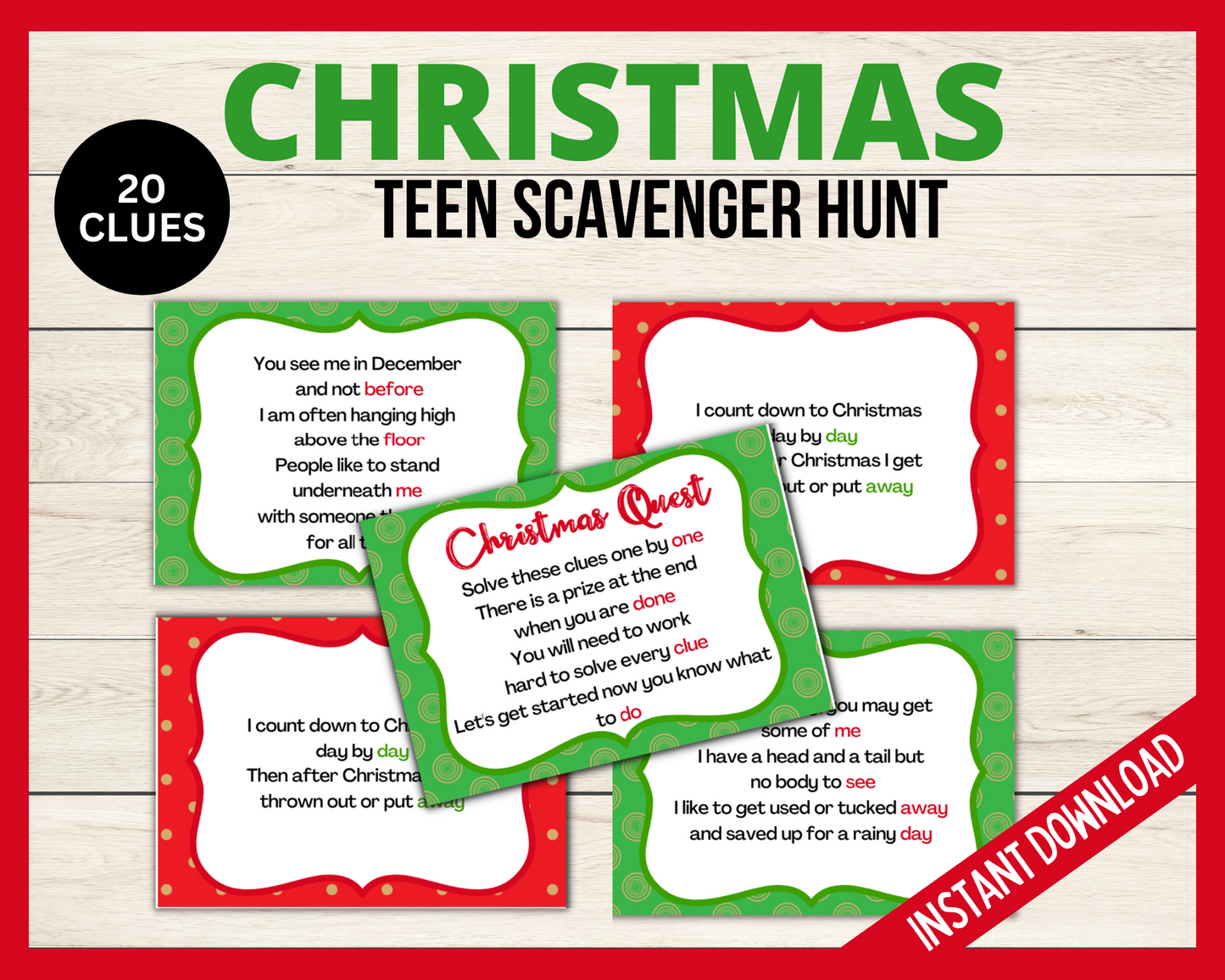 Teen Christmas Scavenger Hunt – Littlehaloj