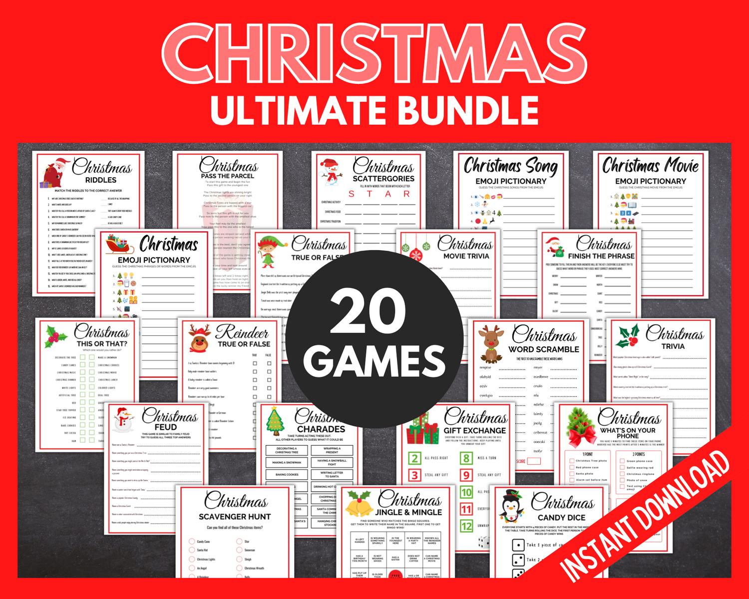Ultimate Printable Christmas Games Bundle