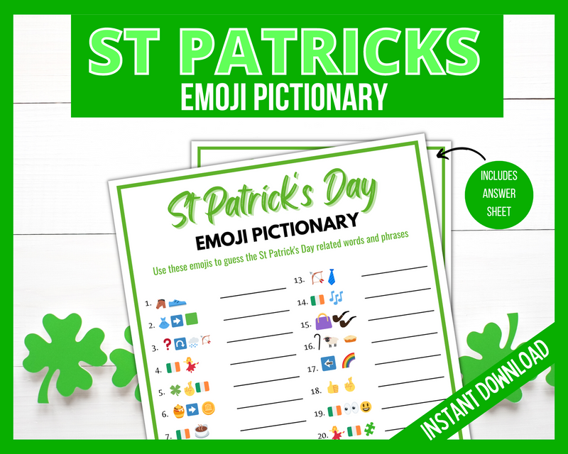 Printable St Patricks Day Emoji Quiz