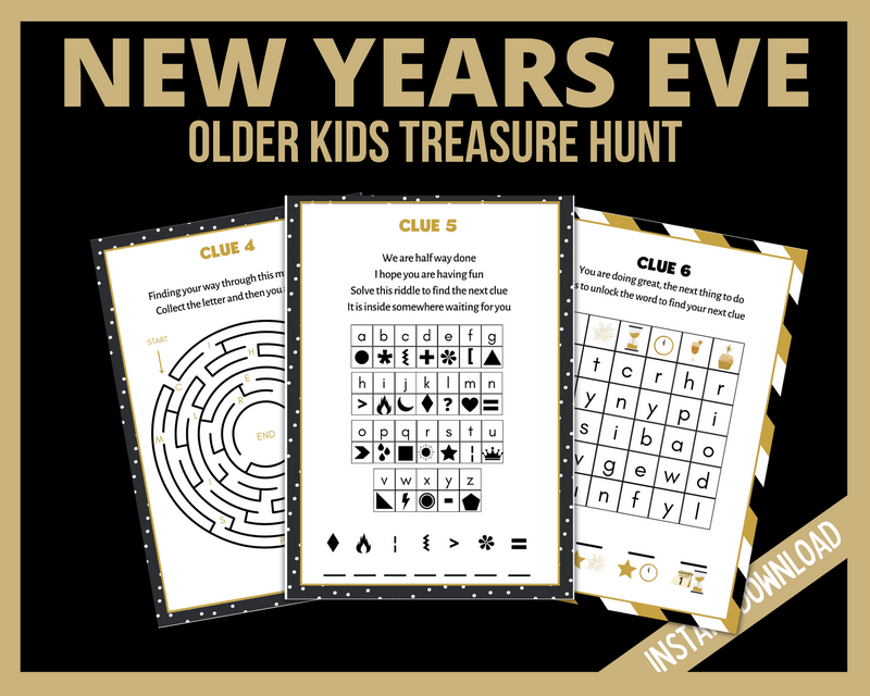 Printable new years eve scavenger hunt for older kids