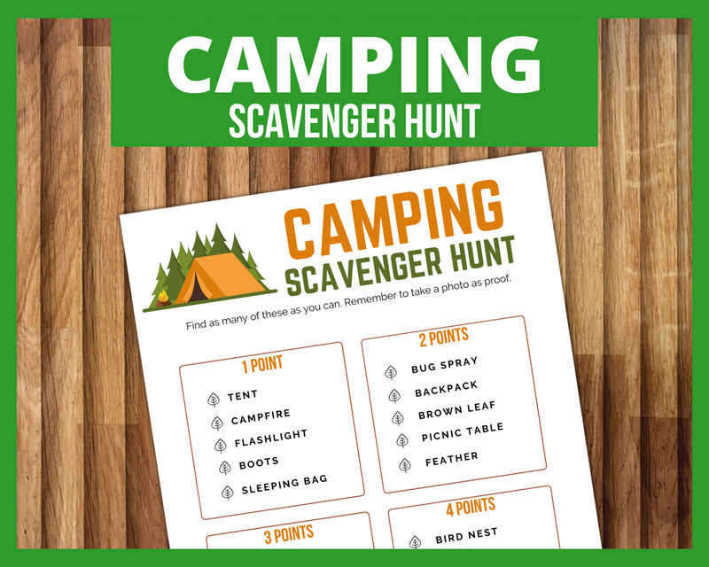 Camping Scavenger Hunt Game
