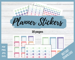 Colorful printable planner stickers
